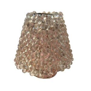 🎉SALE🎉‎ Beaded Mini Lampshade Pale Pink Cottage Shabby Chic Vintage 4.5" Tall